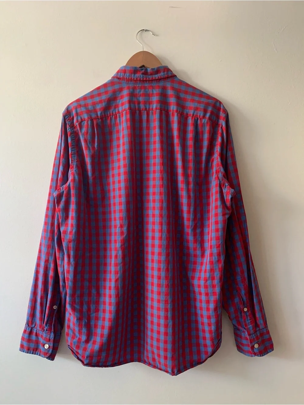 NEW J. Crew Red and Blue Gingham Button-Down Cotton Shirt